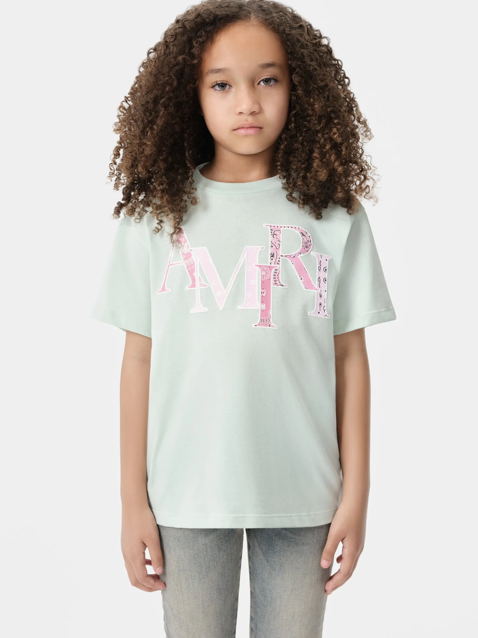 AMIRI Tees<KIDS' BANDANA STAGGERED TEE Surf Spray