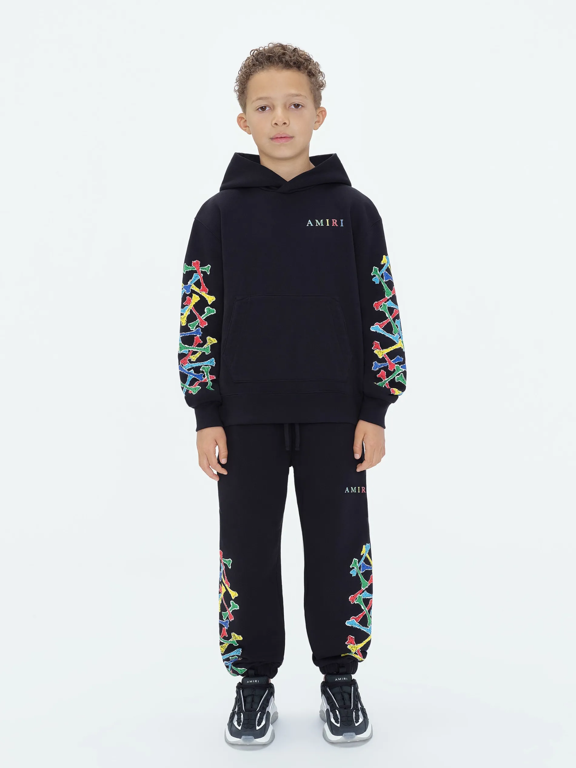 AMIRI Sweatshirts<Kids Bones Scribble Hoodie BLACK