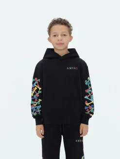 AMIRI Sweatshirts<Kids Bones Scribble Hoodie BLACK