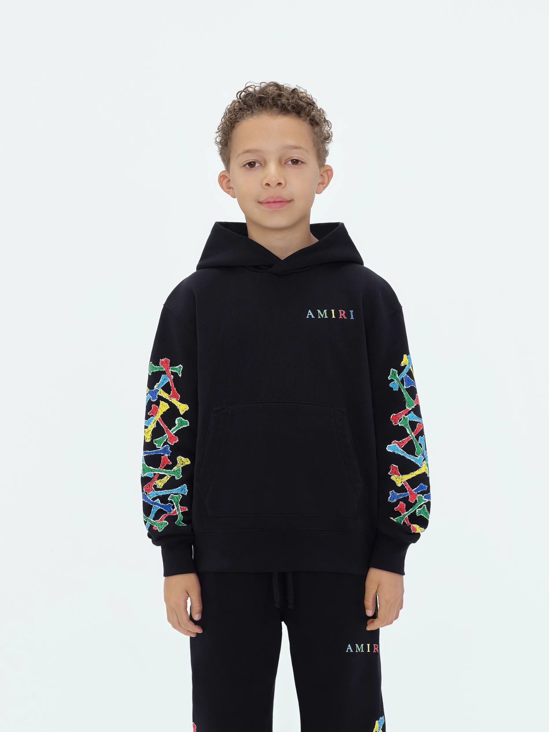 AMIRI Sweatshirts<Kids Bones Scribble Hoodie BLACK
