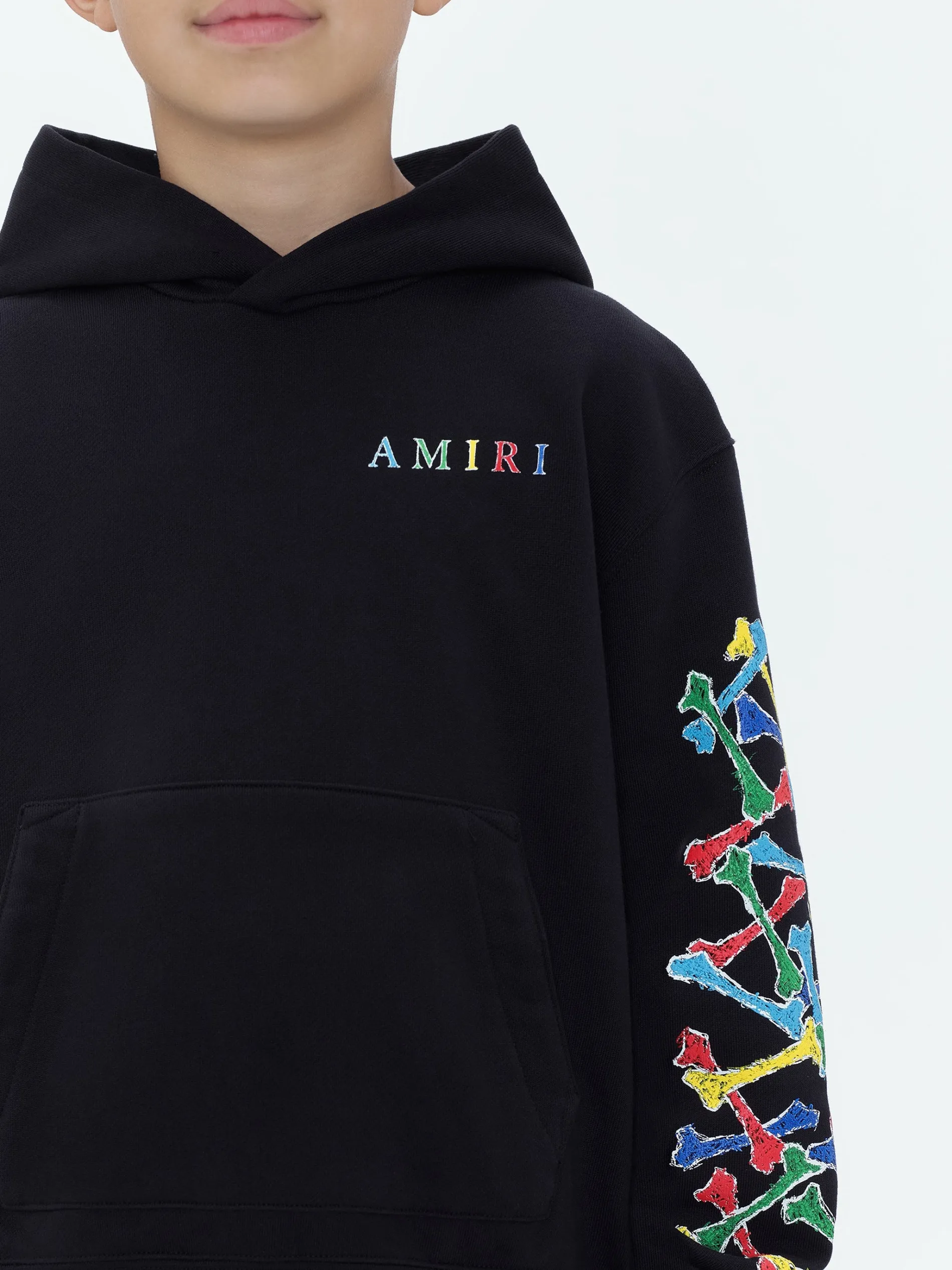 AMIRI Sweatshirts<Kids Bones Scribble Hoodie BLACK