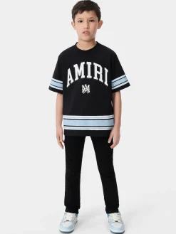 AMIRI Tees<KIDS' STRIPE TEE BLACK