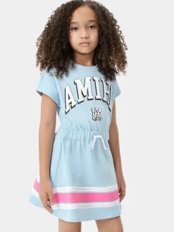 AMIRI Tees<KIDS' STRIPE T-SHIRT DRESS Cerulean
