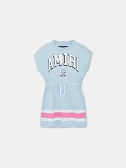 AMIRI Tees<KIDS' STRIPE T-SHIRT DRESS Cerulean
