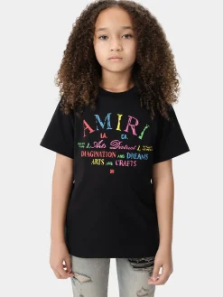 AMIRI Tees<KIDS' ARTS DISTRICT SCRIBBLE TEE BLACK