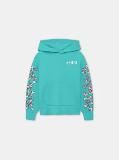 AMIRI Sweatshirts<KIDS' BANDANA BONES STACKED HOODIE Sea Blue