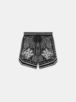 AMIRI Shorts & Sweatpants|Knitwear<KIDS' BANDANA SHORT BLACK