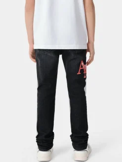 AMIRI Denim<KIDS' BANDANA STAGGERED LOGO JEAN FADED BLACK