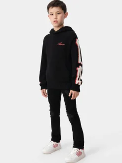 AMIRI Knitwear|Sweatshirts<KIDS' BONES HOODIE BLACK