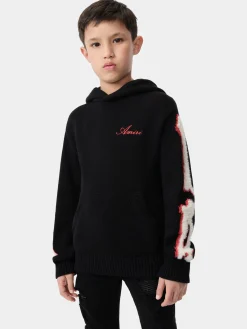 AMIRI Knitwear|Sweatshirts<KIDS' BONES HOODIE BLACK