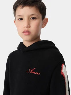 AMIRI Knitwear|Sweatshirts<KIDS' BONES HOODIE BLACK