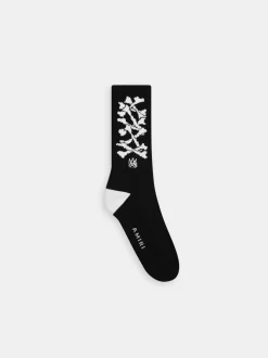 AMIRI Socks<KIDS' BONES STACKED SOCKS BLACK