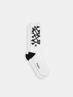 AMIRI Socks<KIDS' BONES STACKED SOCKS White Black