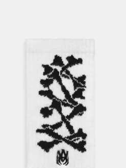 AMIRI Socks<KIDS' BONES STACKED SOCKS White Black
