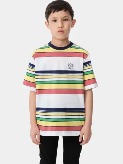 AMIRI Tees<KIDS' MA BAJA STRIPE TEE BLUE MULTI
