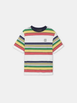 AMIRI Tees<KIDS' MA BAJA STRIPE TEE BLUE MULTI