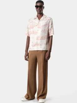AMIRI Shirts<LA LANDMARK BOWLING SHIRT Alabaster