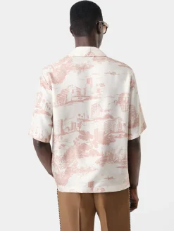 AMIRI Shirts<LA LANDMARK BOWLING SHIRT Alabaster