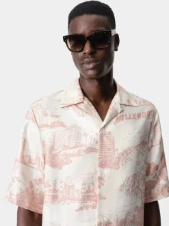AMIRI Shirts<LA LANDMARK BOWLING SHIRT Alabaster