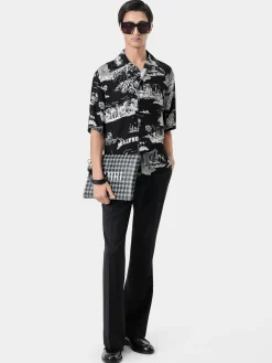 AMIRI Shirts<LA LANDMARK CAMP SHIRT BLACK
