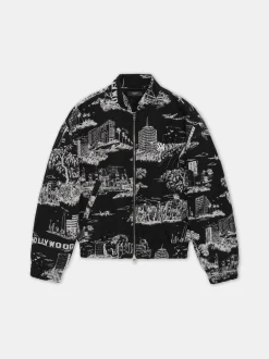 AMIRI Outerwear<LA LANDMARK TAPESTRY BOMBER BLACK