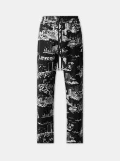 AMIRI Pants<LA LANDMARK TAPESTRY FLARE BLACK