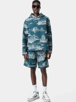 AMIRI Sweatshirts<LA LANDMARK TAPESTRY HOODIE Deep Teal