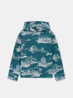 AMIRI Sweatshirts<LA LANDMARK TAPESTRY HOODIE Deep Teal