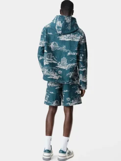 AMIRI Shorts & Sweatpants<LA LANDMARK TAPESTRY SHORT Deep Teal