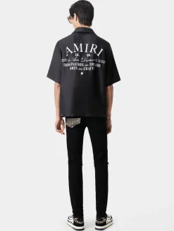 AMIRI Denim<LEOPARD MX1 JEAN BLACK OD