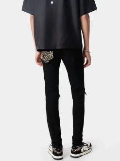 AMIRI Denim<LEOPARD MX1 JEAN BLACK OD