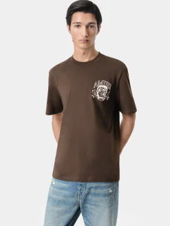 AMIRI Tees<LION OUTLINE TEE DARK BROWN