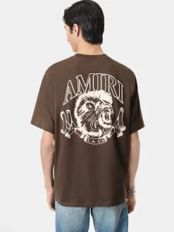 AMIRI Tees<LION OUTLINE TEE DARK BROWN