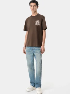 AMIRI Tees<LION OUTLINE TEE DARK BROWN
