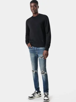 AMIRI Knitwear<LONG SLEEVE CREW- BLACK