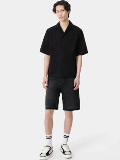 AMIRI Shirts<MA BANDANA LINEN CAMP SHIRT BLACK