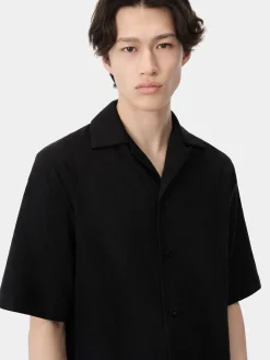 AMIRI Shirts<MA BANDANA LINEN CAMP SHIRT BLACK