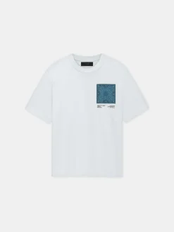 AMIRI Tees<MA BANDANA SILK APPLIQUE TEE ICE