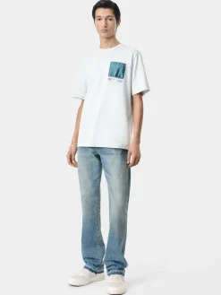 AMIRI Tees<MA BANDANA SILK APPLIQUE TEE ICE
