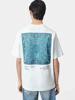 AMIRI Tees<MA BANDANA SILK APPLIQUE TEE ICE