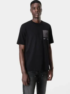 AMIRI Tees<MA BANDANA SILK APPLIQUE TEE BLACK