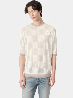 AMIRI Knitwear<MA CHECKERED TEE BIRCH