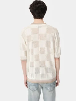 AMIRI Knitwear<MA CHECKERED TEE BIRCH