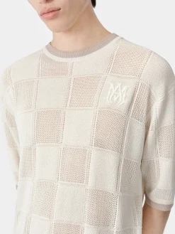 AMIRI Knitwear<MA CHECKERED TEE BIRCH