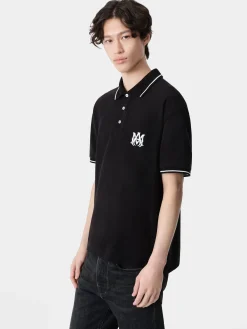 AMIRI Tees<MA CORE LOGO POLO BLACK