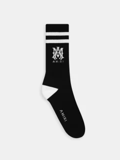 AMIRI Socks|Socks<MA CORE LOGO SOCKS Black White