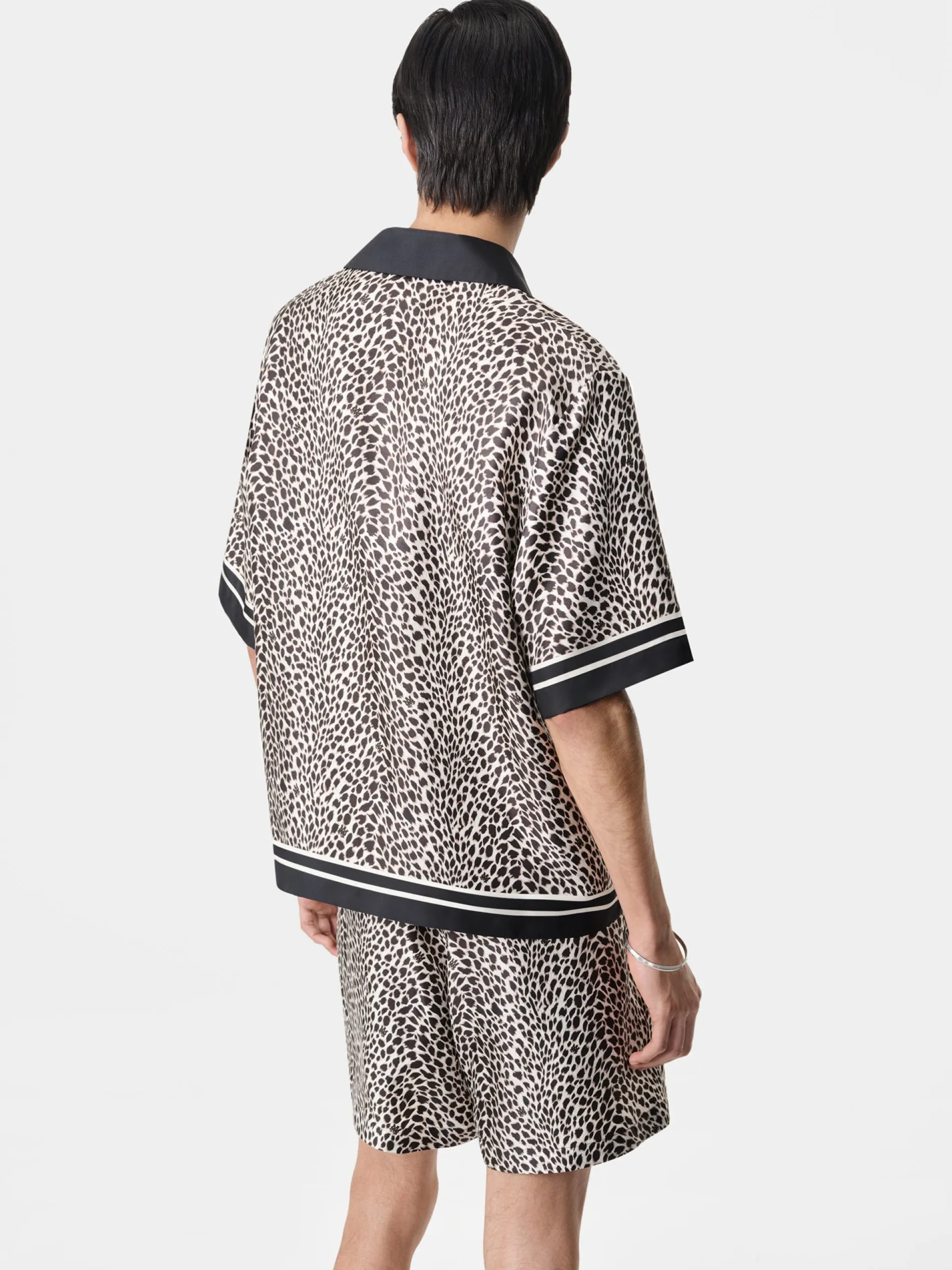 AMIRI Shirts<MA LEOPARD BOWLING SHIRT Black Birch