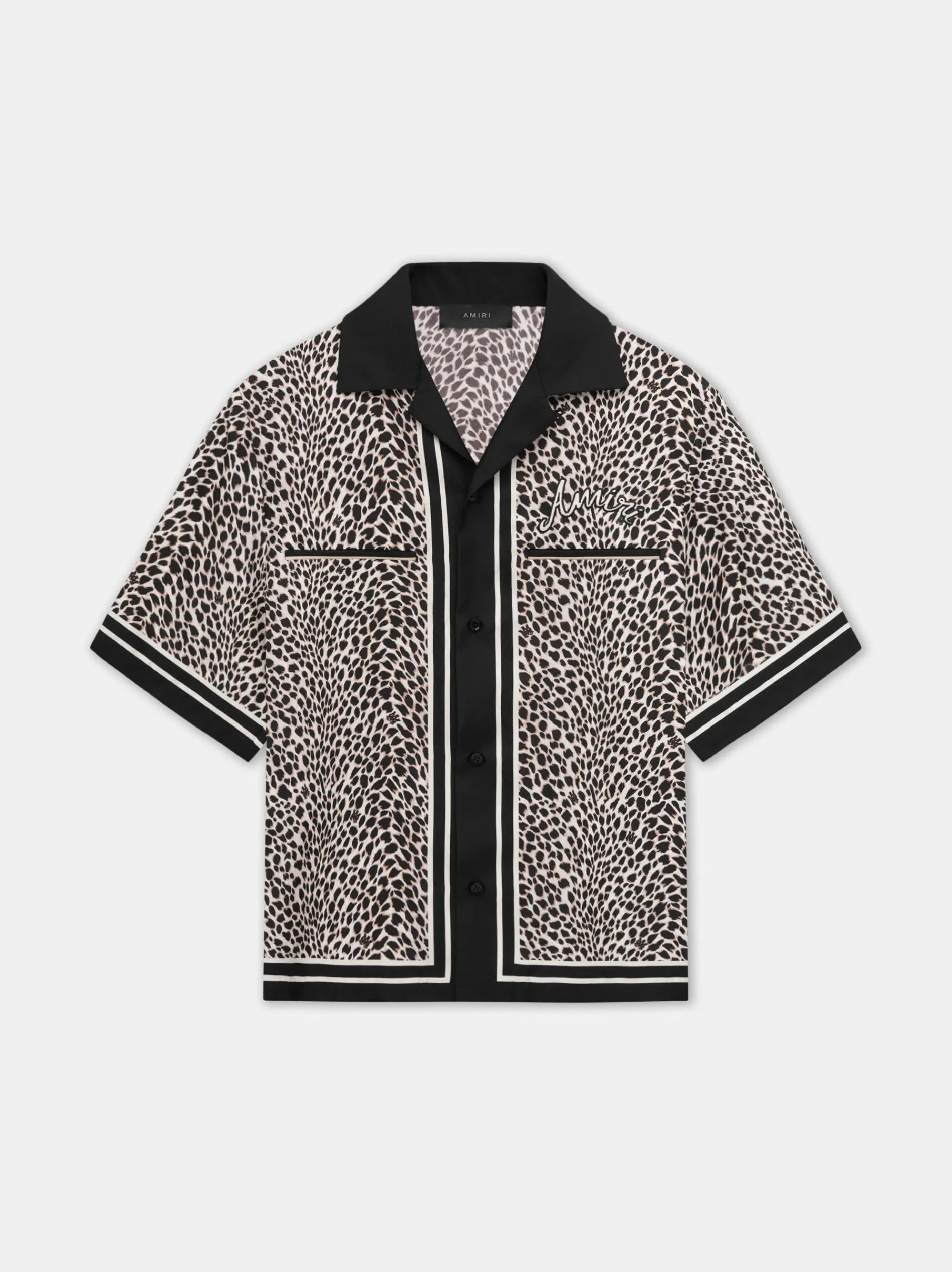 AMIRI Shirts<MA LEOPARD BOWLING SHIRT Black Birch