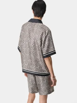 AMIRI Shirts<MA LEOPARD BOWLING SHIRT Black Birch