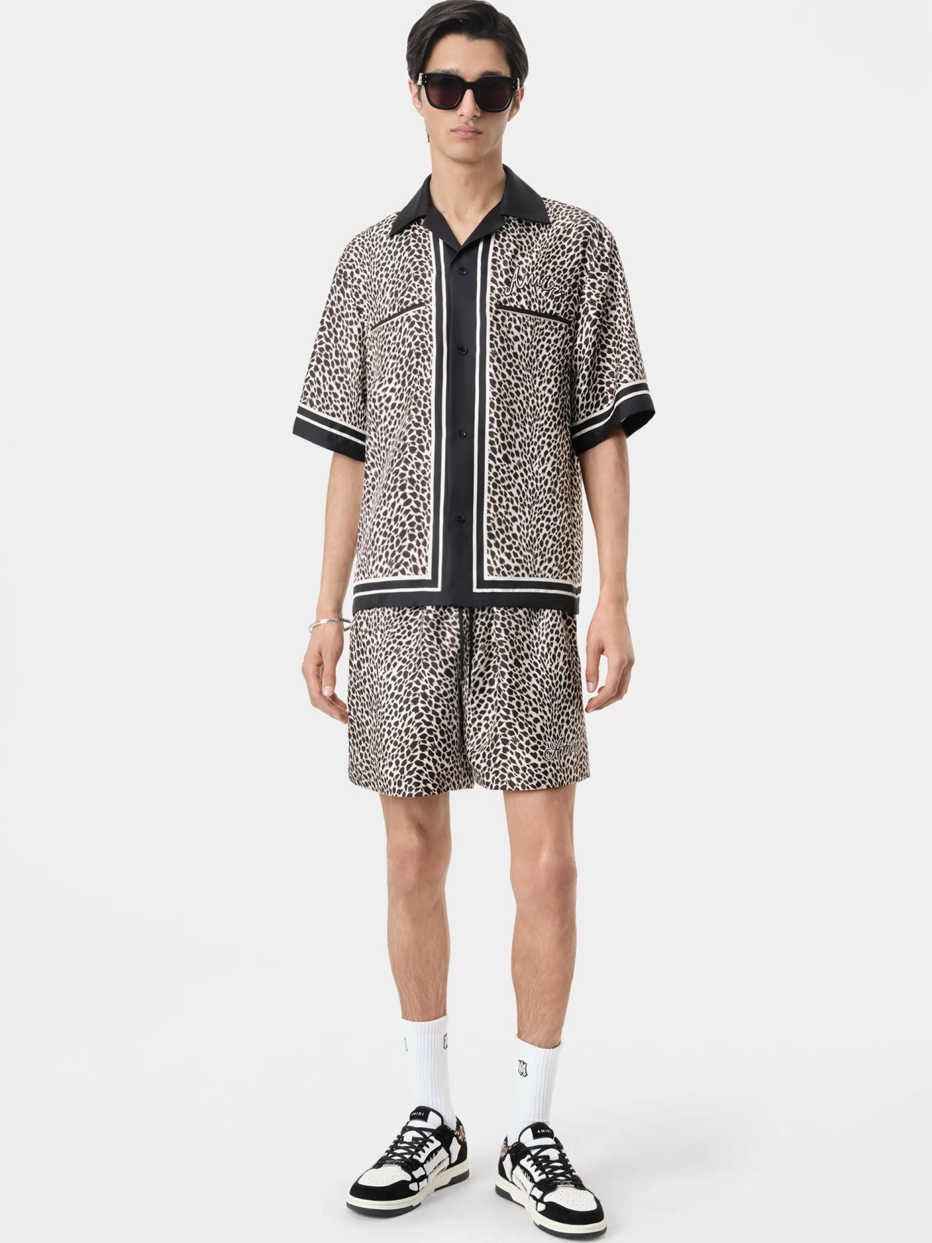 AMIRI Shorts & Sweatpants<MA LEOPARD SHORT Black Birch